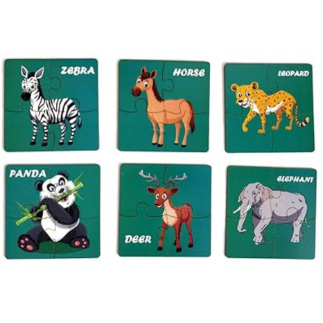 FunBlast Animal Jigsaw Puzzles for Kids, Wooden Paperless Jigsaw Puzzles for Kids