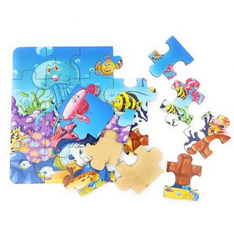 FunBlast Kids Learning Aquatic Life Wooden Paperless Jigsaw Puzzles for Kids 24 Pcs