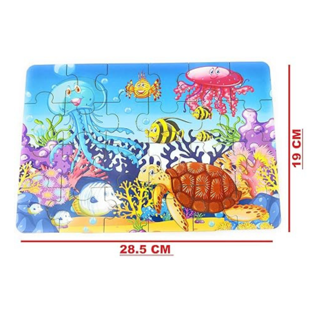 FunBlast Kids Learning Aquatic Life Wooden Paperless Jigsaw Puzzles for Kids 24 Pcs