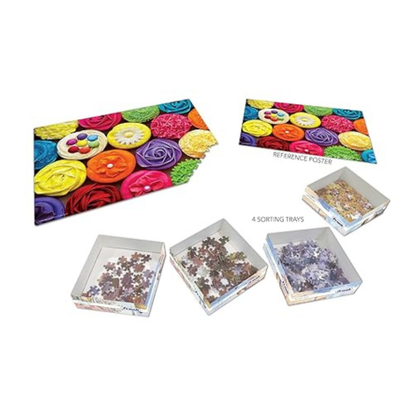 Frank Colourful Cupcakes 500 Piece Jigsaw Puzzle for 10+ Years and Adults Mental Boost - 33933
