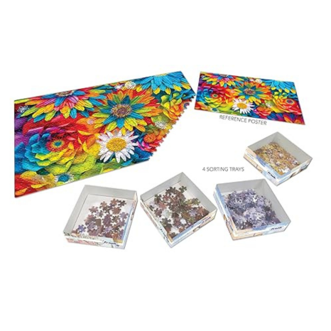 Frank Rainbow Flowers 1000 Pieces Jigsaw Puzzle for Kids 15+ Years and Adults Mental Boost - 34023