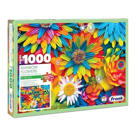 Frank Rainbow Flowers 1000 Pieces Jigsaw Puzzle for Kids 15+ Years and Adults Mental Boost - 34023