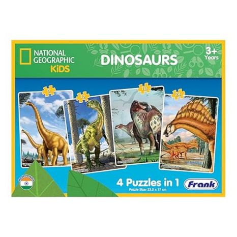 Frank National Geographic Dinosaurs 4-in-1 Puzzle Set for Focus Memory and Mental Boost - 40501