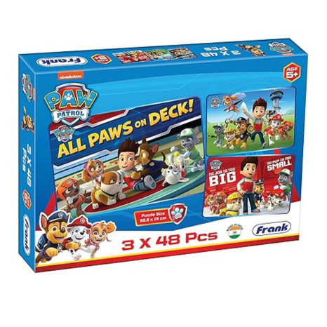 Frank Paw Patrol (48 Pieces) 3 in 1 Jigsaw Puzzle for Kids Focus and Memory - 70303