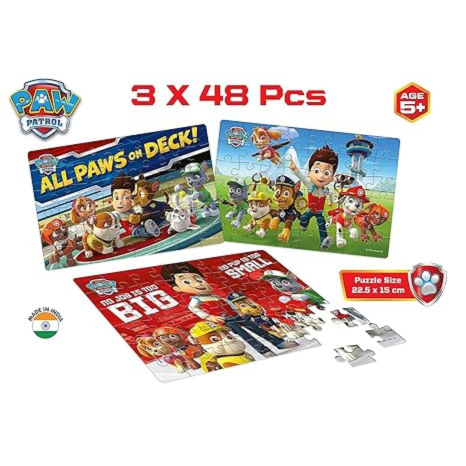 Frank Paw Patrol (48 Pieces) 3 in 1 Jigsaw Puzzle for Kids Focus and Memory - 70303