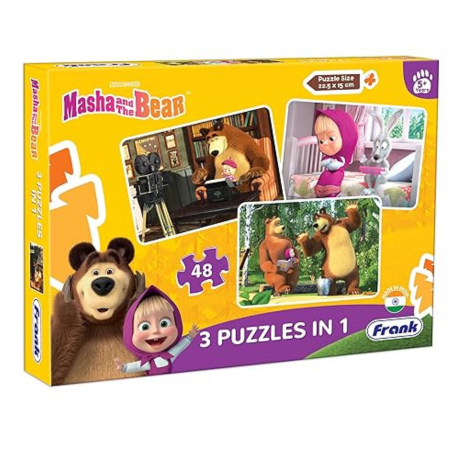 Frank Masha and The Bear (48 Pieces) 3 in 1 Jigsaw Puzzle for Kids for Focus and Memory - 70204