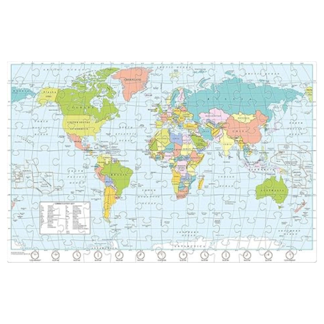 Frank World Map Puzzle (108 Pieces) Early Learner Giant Jigsaw Puzzle Educational Toys - 10165