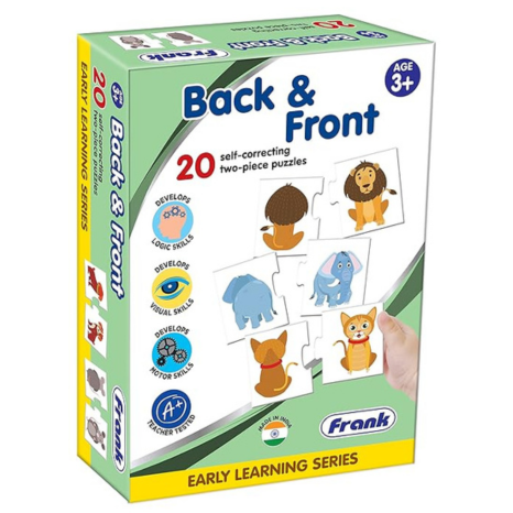 Frank Back & Front (40 Pieces) 20 Self-Correcting 2 Pcs Puzzle Educational Toys and Games -10144