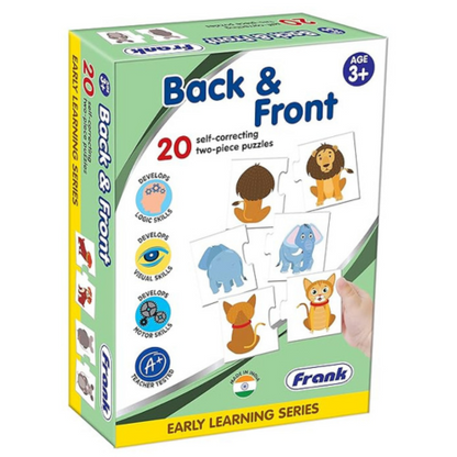 Frank Back & Front (40 Pieces) 20 Self-Correcting 2 Pcs Puzzle Educational Toys and Games -10144