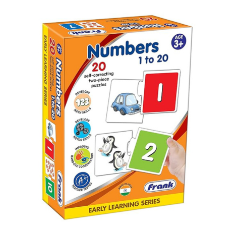 Frank Numbers 1 to 20 –(40 Pieces) 2 Self Correcting 2 Pcs Puzzle Educational Toys and Games - 10304