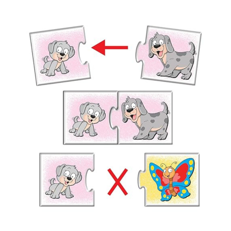 Frank Animal Babies (48 Pieces) 24 Self-Correcting 2 Pcs Puzzle Educational Toys and Games - 10305