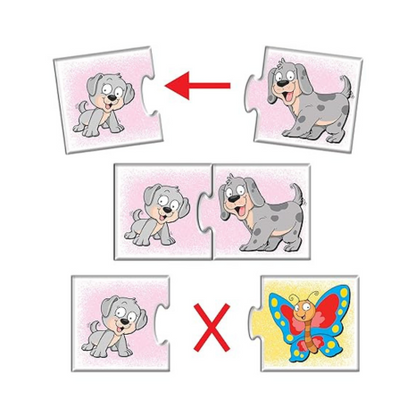 Frank Animal Babies (48 Pieces) 24 Self-Correcting 2 Pcs Puzzle Educational Toys and Games - 10305