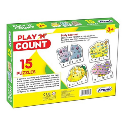 Frank Play ‘n’ Count Puzzle (75 Pieces) 15 Self-Correcting 3 Pcs Educational Toys and Games - 10163