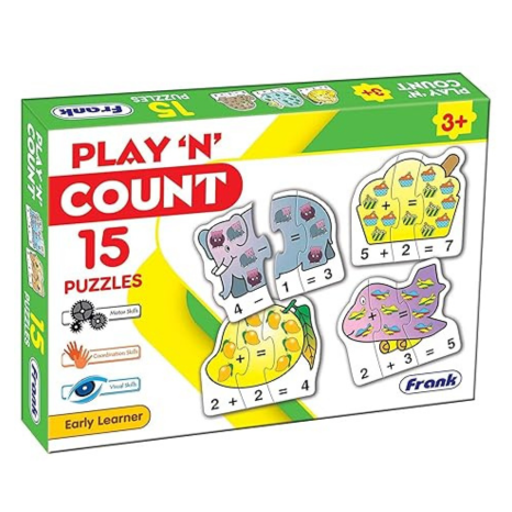 Frank Play ‘n’ Count Puzzle (75 Pieces) 15 Self-Correcting 3 Pcs Educational Toys and Games - 10163