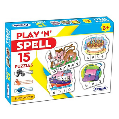 Frank Play ‘n’ Spell Puzzle - 15 Self-Correcting Pieces Early Learner Educational Toys and Games - 10164