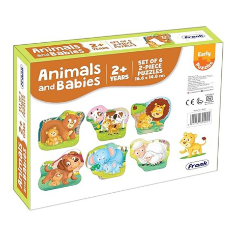 Frank Animals and Babies (Set of 6) 2 Pcs Puzzle Early Learner Educational Toys and Games - 32902