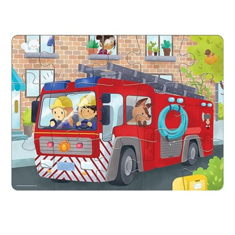 Frank Fire Engine Floor Puzzle (15 Pieces) Fun & Educational for Focus and Memory- 15201