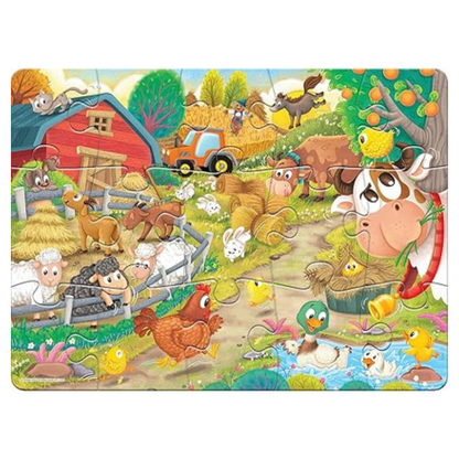 Frank Farmyard Friends Floor Puzzle (15 Pieces) Fun & Educational Toy for Focus and Memory - 15207