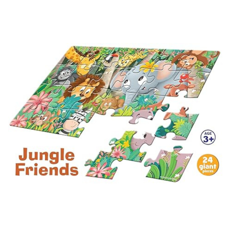 Frank Jungle Friends Giant Floor Jigsaw Puzzle (24 Cardboard Pieces) for Preschool Kids - 15304