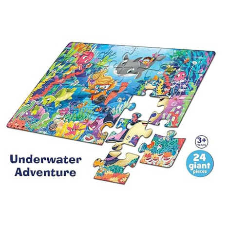 Frank Underwater Adventure Giant Floor Jigsaw Puzzle (24 Cardboard Pieces) for Focus and Memory - 15308