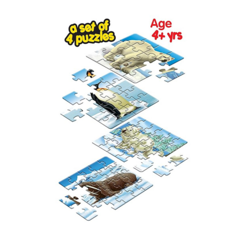 Frank Endangered Animals - A Set of 4 Jigsaw Puzzle Educational Puzzle for Focus and Memory - 11605