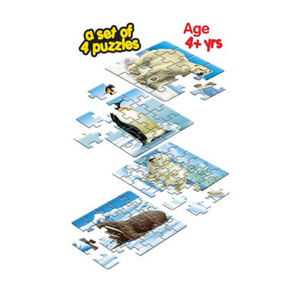 Frank Endangered Animals - A Set of 4 Jigsaw Puzzle Educational Puzzle for Focus and Memory - 11605