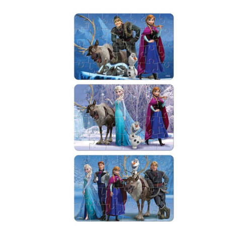 Frank Disney Frozen Jigsaw Puzzles – A Set of 3 Puzzles Focus and Memory Development – 13904
