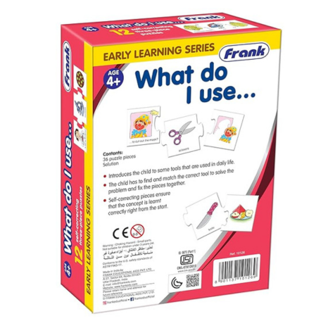 Frank What Do I Use Puzzle 36 Pieces 12 Self-Correcting 3-Piece Educational Toys and Games - 10126