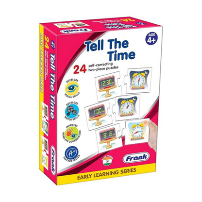 Frank Tell The Time – (48 Pieces) 24 Self-Correcting 2 Pcs Puzzle Educational Toys and Games- 10127