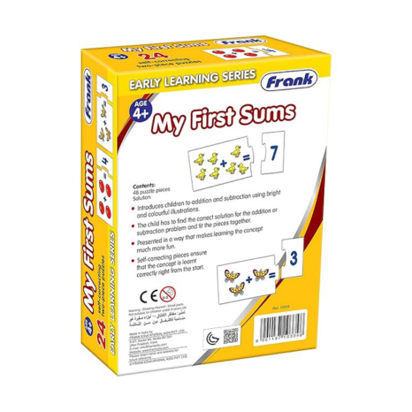 Frank My First Sums (48 Pieces) 24 Self-Correcting 2 Pcs Puzzle Educational Toys and Games - 10334