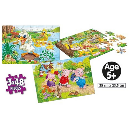 Frank Favourite Stories Puzzles (48 Pieces) 3 in 1 Jigsaw Puzzle for Kids Educational Puzzles - 15701