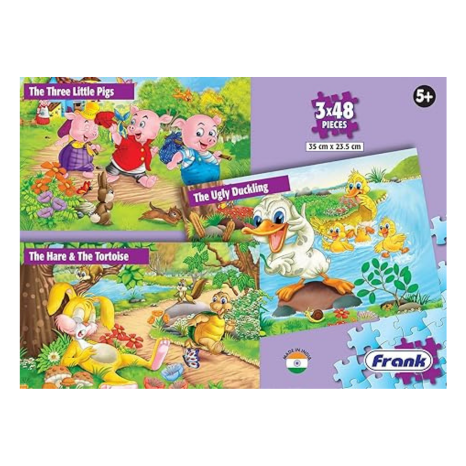 Frank Favourite Stories Puzzles (48 Pieces) 3 in 1 Jigsaw Puzzle for Kids Educational Puzzles - 15701