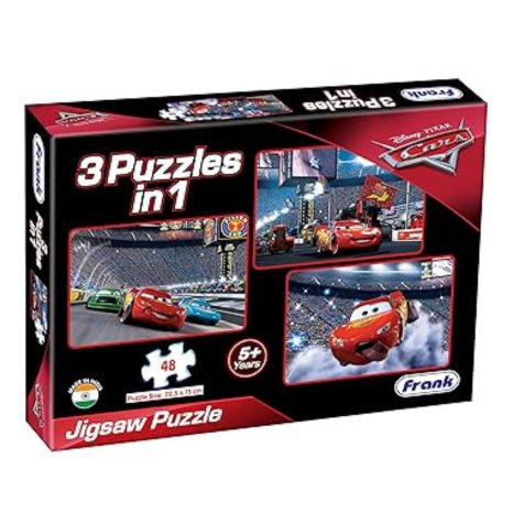 Frank Disney Pixar Cars (48 Pieces) 3 in 1 Jigsaw Puzzle for Kids for Focus and Memory - 11302