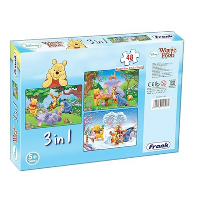 Frank Disney Winnie The Pooh (48 Pieces) 3 in 1 Jigsaw Puzzle for Focus and Memory - 11307