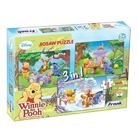 Frank Disney Winnie The Pooh (48 Pieces) 3 in 1 Jigsaw Puzzle for Focus and Memory - 11307