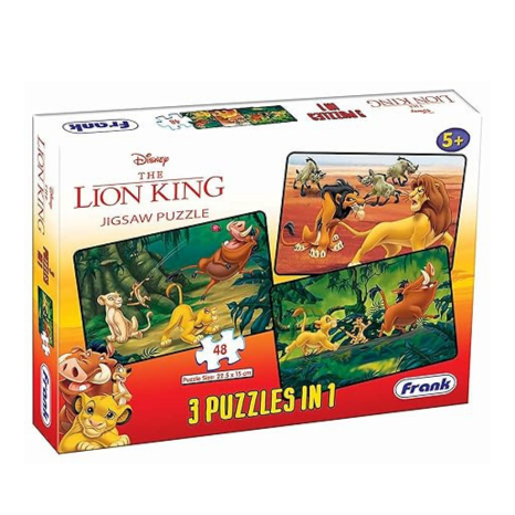 Frank Disney The Lion King (48 Pieces) 3 in 1 Jigsaw Puzzle for Focus and Memory - 11316