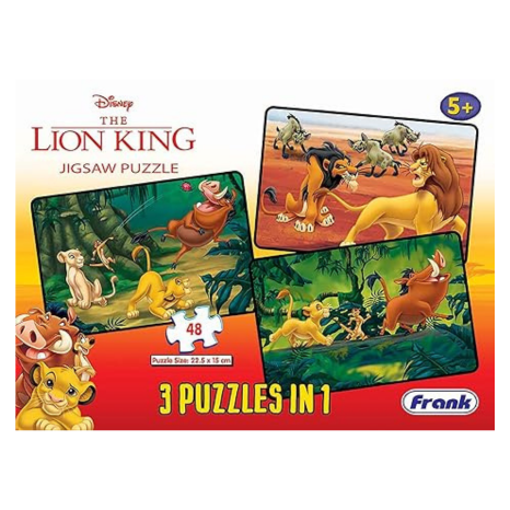 Frank Disney The Lion King (48 Pieces) 3 in 1 Jigsaw Puzzle for Focus and Memory - 11316