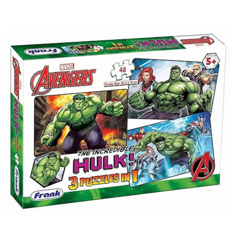 Frank Marvel Avengers Puzzles The Incredible Hulk 48 Pieces 3 in 1 Jigsaw Puzzle for Kids - 90156