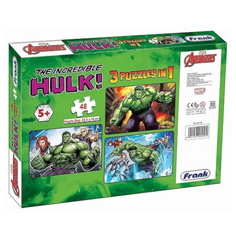 Frank Marvel Avengers Puzzles The Incredible Hulk 48 Pieces 3 in 1 Jigsaw Puzzle for Kids - 90156