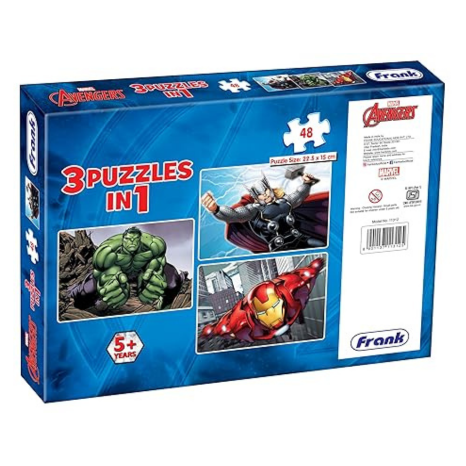 Frank Marvel Avengers Puzzles - 48 Pieces 3 in 1 Jigsaw Puzzles Brain Booster Games - 11312