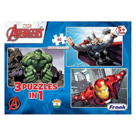 Frank Marvel Avengers Puzzles - 48 Pieces 3 in 1 Jigsaw Puzzles Brain Booster Games - 11312