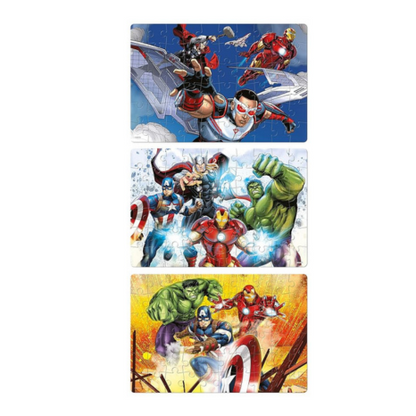 Frank Marvel Avengers Puzzles - 60 Pieces 3 in 1 Jigsaw Puzzle for Focus and Memory - 90154