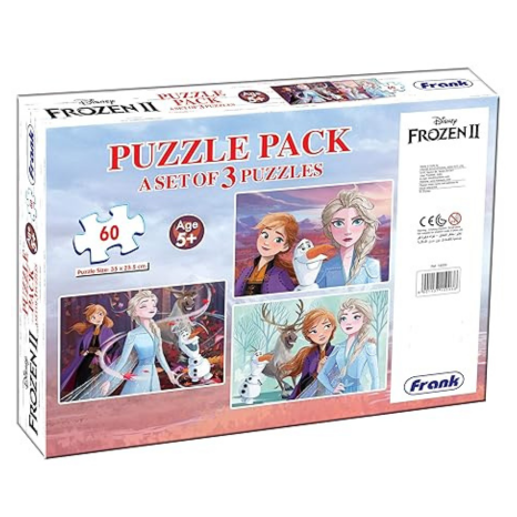 Frank Disney Frozen II 3-in-1 Jigsaw Puzzle (60 Pieces) for Kids Focus and Memory Development – 15003