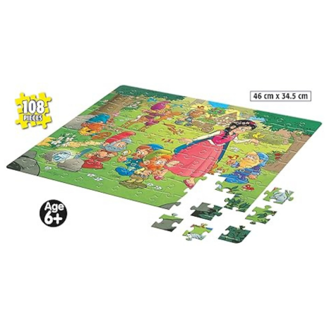Frank Snow White & The Seven Dwarfs Jigsaw Puzzle (108 Pieces) for Kids Focus and Memory -33416