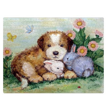 Frank Puppy and Rabbits Jigsaw Puzzle (500 Pieces) for Adults and Kid  for Focus and Memory -33923