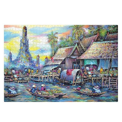 Frank Floating Market Jigsaw Puzzle (1000 Pieces) for Adults and Kid for Focus and Memory -34019