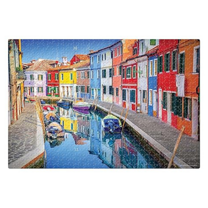 Frank Burano Venice Italy Jigsaw Puzzle (1000 Pieces) for Adults and Kid for Focus and Memory -34016