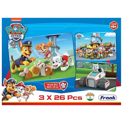 Frank Paw Patrol (26 Pieces) 3 in 1 Jigsaw Puzzle for Kids Focus and Memory for Children - 70305