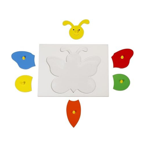 Dreamzberry Wooden Butterfly Theme Puzzles Set Multi Educational Color Reusable Puzzles with 6 Pieces