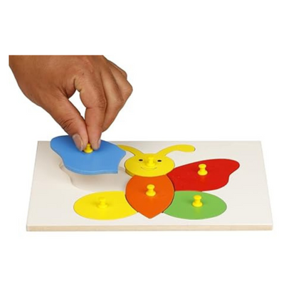 Dreamzberry Wooden Butterfly Theme Puzzles Set Multi Educational Color Reusable Puzzles with 6 Pieces